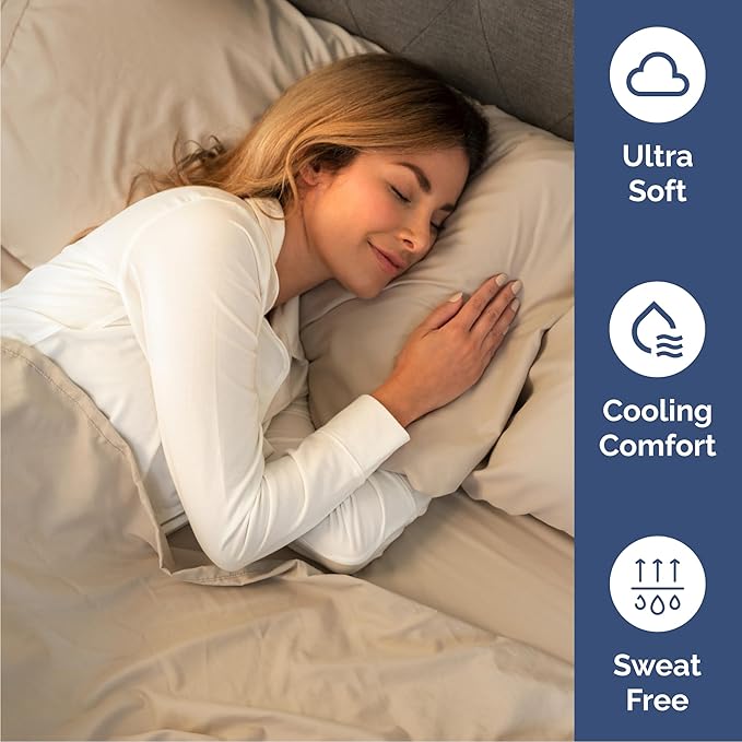 Cal King 6 Piece Sheet Set - Comfy Breathable & Cooling - Ultra-Soft Hotel Luxury Bedding Set with 8-16 Inch Deep Pockets - 1 Flat & 1 Fitted Sheet & 4 Pillowcases - Wrinkle Free & Easy Care - Cream