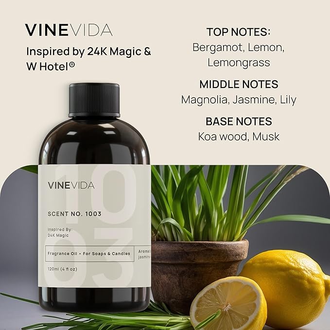 VINEVIDA [32oz] Scent No.1003 Inspired by W Hotel Fragrance Oil - Made in USA Candle Scents - Natural Candle Fragrance Oil