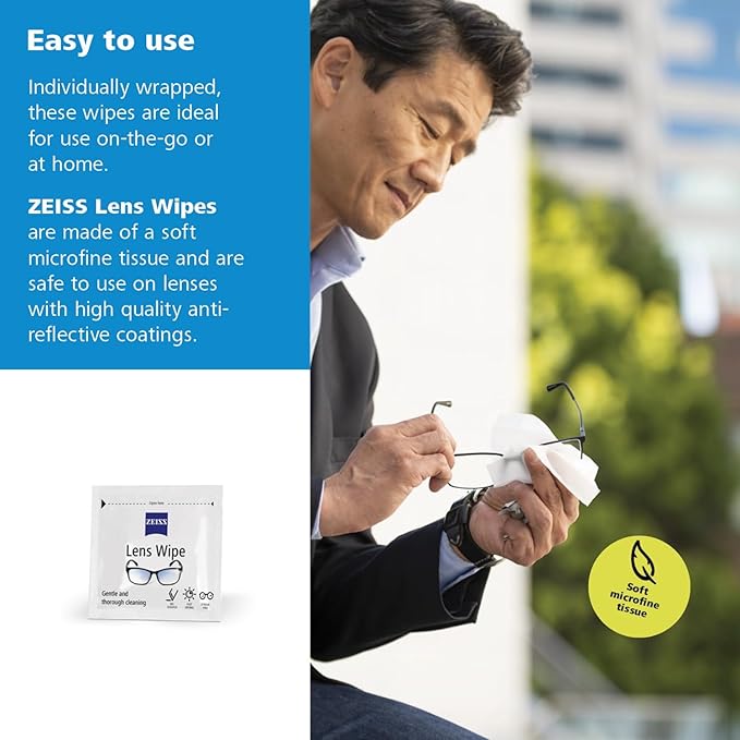 ZEISS Pre-Moistened Lens Cleaning Wipes, 600 Count