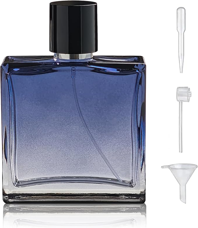 Yerpkefey 100ml/3.4 Oz Glass Spray Bottle Perfume Atomizer,Empty Refillable Perfume Spray Bottle with 3 Kinds of Dispenser (A3)