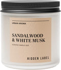 Sandalwood White Musk Scented Candle, 12oz Natural Soy Wax, 2 Wick Aromatherapy Candles for Home, 70Hours Burn Time, Non Toxic, Clean Burn, Gifts for Women, Yoga, Stress Relief, Relaxation