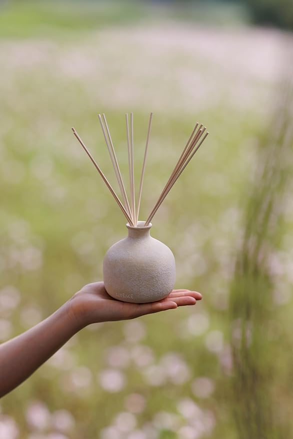 BLUEME Renew-Ivy & Rose, 5.92 Fl Oz Wellness Diffuser Oil Refill, Contains Essential Oil, Sustainable, Hand Finished, Premium, Luxury Ceramic, Natural Rattan Reeds
