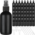 Nuogo 50 Pieces Mini Glass Spray Bottles Bulk 4 Oz Fine Mist Glass Bottles with Funnel Dropper and Cleaning Brush Refillable for Essential Oils, Perfumes and Aromatherapy(Black)