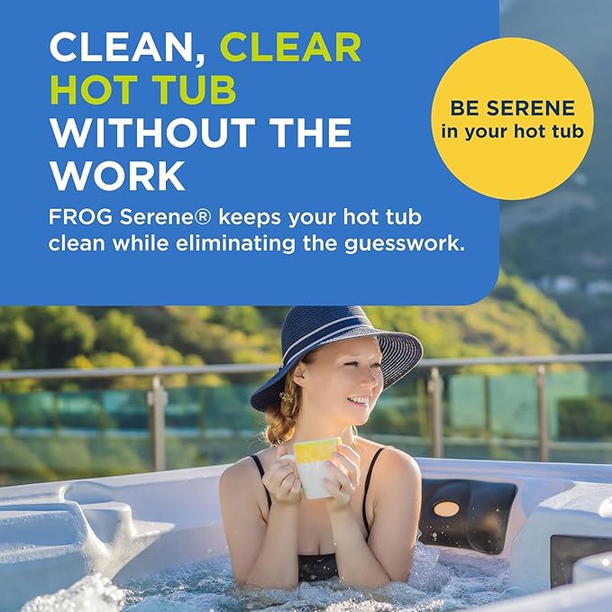 FROG Serene Replacement Bromine Cartridges for use with Hot Tub FROG Serene Floating Sanitizing System - Prefilled for Quick & Easy Hot Tub Maintenance - 4 Pack