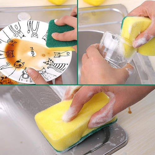 24 Pack Sponge Individually Wrapped, Bulk Kitchen Dishwashing Sponge, Non Scratch Scouring Pad, Odor-Free Scrubbers for Cleaning Sponge Wipes for Travel Apartments