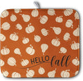 Kwlegh Hello Fall Drying Mat for Kitchen Counter Autumn Orange Pumpkin Dry Dish Mat Thanksgiving Absorbent Microfiber Dish Draining Washable Dish Drainer Rack Mat 16x18 Inch