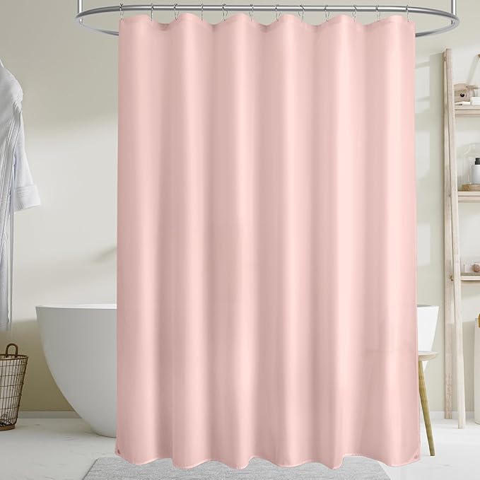 Titanker Waterproof Shower Curtain Liner Fabric, Blush Pink Shower Curtain Liner with Magnets, Cloth Shower Liner Soft, Lightweight, Machine Washable, 70 x 72 Inches