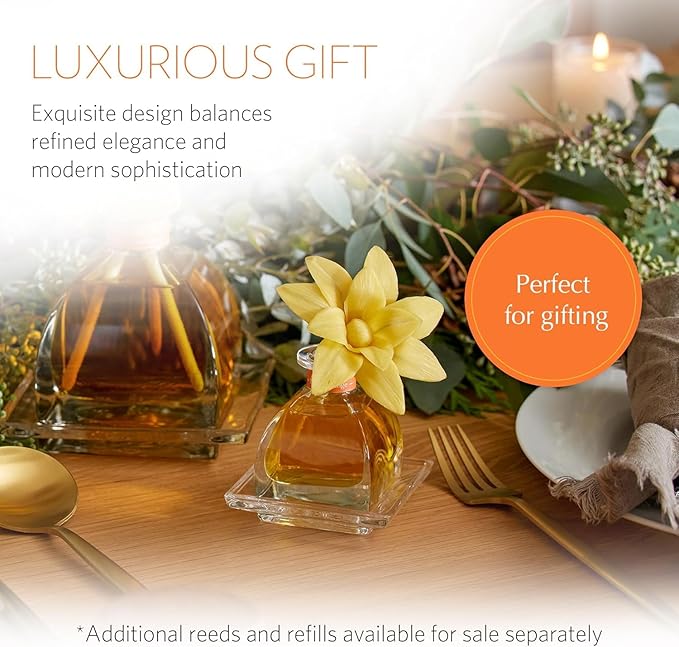 AGRARIA PetiteEssence Flower and Reed Diffuser Set, Hand Crafted Sola Flower Botanical Home Fragrance Diffuser, Bitter Orange Scent, 6 Months Lasting, No Phthalates or Alcohol for All Occasions