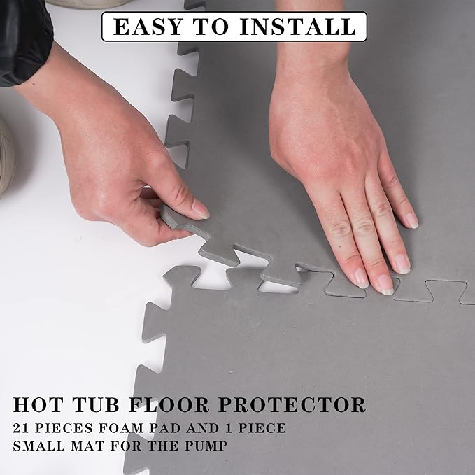 Hot Tub Mat Floor Protector 80 Inch Diameter Foam Ground Sheet Non Slip Pool Floor Mat for Outdoor Hot Tubs Baby Crawling Balcony Shower Inflatable Hot Tub Patio Tiles Bathroom Flooring