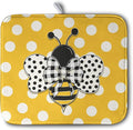 Bee Dish Drying Mat for Kitchen Counter 16x18 Inch Yellow Honey Bees Polka Dots Dishes Pad Cute Bumblebee Dish Draining Microfiber Absorbent Dish Drainer Rack Mat Medium Kitchen Accessories