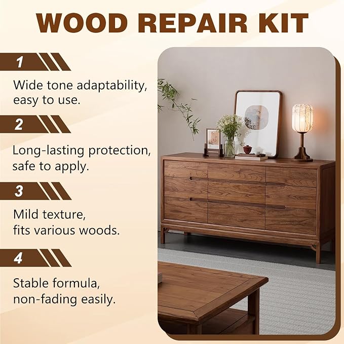 NuGrain Wood Repair, Professional Wood Floor Scratch Repair, Easy-Fix Wood Furniture Repair, Floor Cover Nicks and Scratches, Hides Minor Defects, Restore a Finish for Wood, Floors,Tables (1)