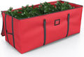 Mrrihand Christmas Tree Storage Bag, Large Artificial Christmas Tree, Anti-Tear Heavy-Duty 600D Oxford Cloth Christmas Tree Storage Box with Handles, Christmas Tree Storage Container (Red, 7.5Ft)