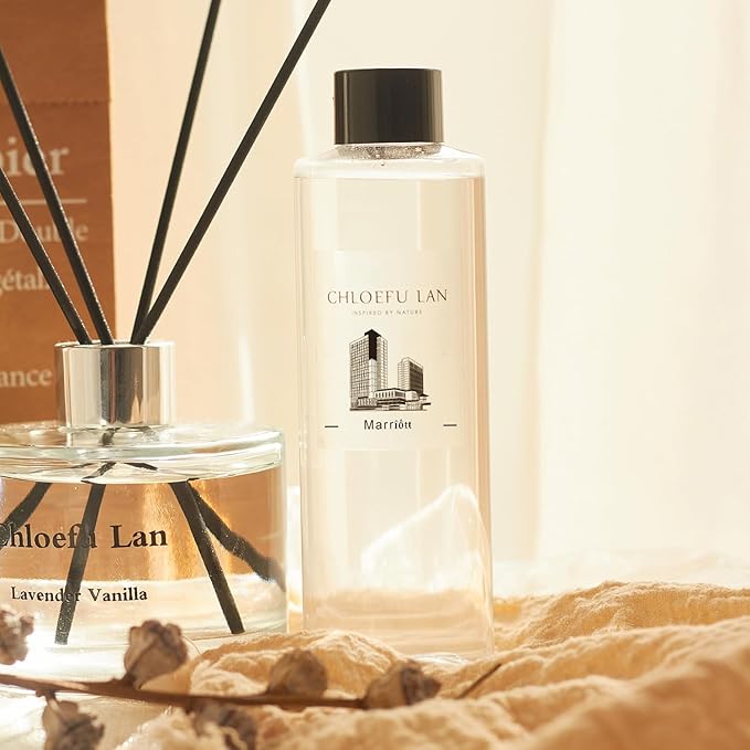 Chloefu LAN Hotel Scented Oil Diffuser Refill 200ml/6.76 fl oz Natural Essential Scented Oil - Best for Aromatherapy, SPA and Home, 0% Alcohol, Unique Blend to Promote Sleep & Relieve Stress