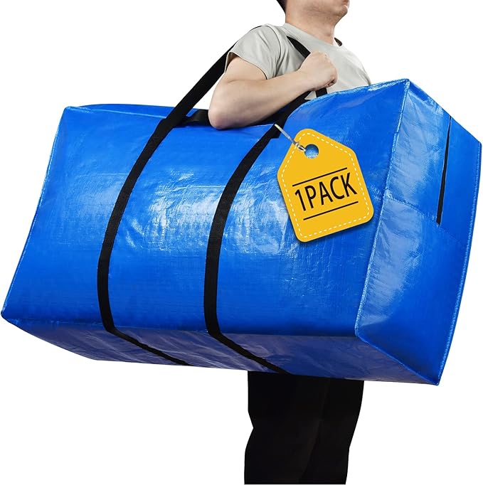168 Gallon Extra Large Storage Bags, Zippered Outdoor Cushion Furniture Storage Bag with Handles,Jumbo Large Moving Bags Heavy Duty, Christmas Tree Bag, 65x30x20 inch - 1PACK