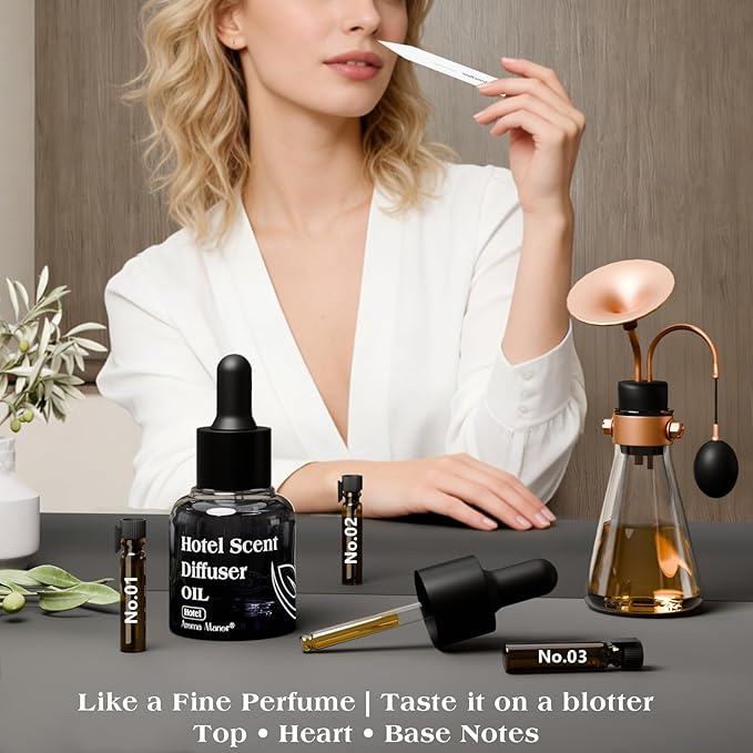 Luxury Essential Oils Inspired by Hotel Scents -Santal Diffuser Oil - Premium Oud Essential Oil for Santal Oil Diffuser, Ultrasonic & Waterless Nebulizers -30 mL, 1 fl oz Glass Bottle with Dropper