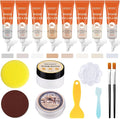 SEISSO Wood Repir Kit, 8 Colors Touch up Fillers, Wood Putty with Wood Polish Wax - Restore Stains, Scratch, Cracks, Hole, Hardwood Furniture Repair Kit for Cabinet, Floor, Door, Table