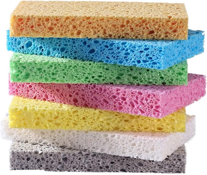 7 PCS Scrub Sponges, Kitchen Sponges, Multi-use Cleaning Sponge,Dish Sponge,Dish Wand,sponges for Dishes,Household Cleaning sponges,dishwashing Sponge