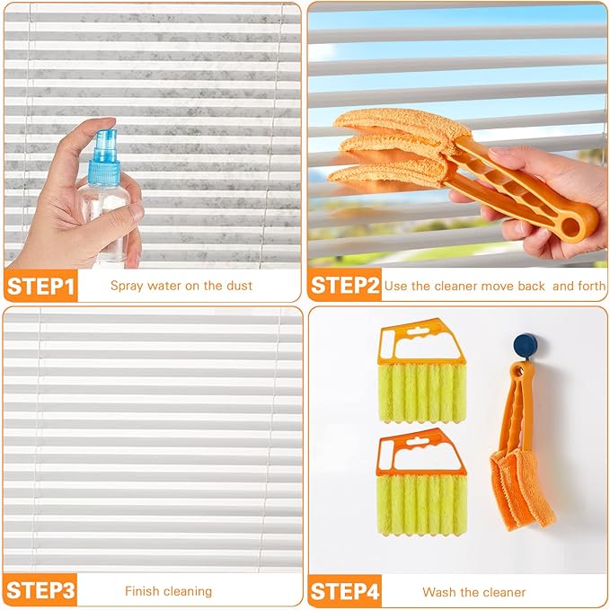 10 Pcs Venetian Window Blind Cleaner Duster Tool Set, Mini Blind Cleaner Duster Brush, Hand Held Air Conditioner Shutters Duster, Dirt Cleaner for Blind, Fan, Air Conditioner, Window Groove Gap(Green)