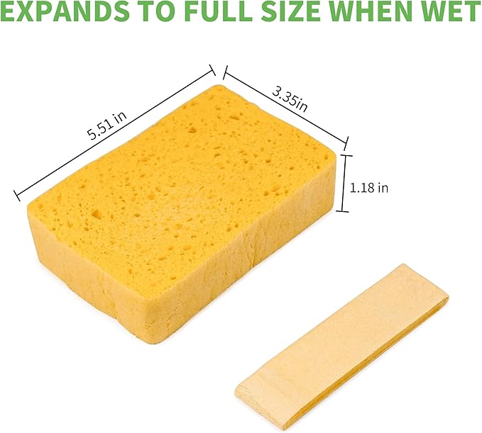 10 Count Compostable Thicker Pop-Up Sponges - Expanding, Non-Scratch, Plant-Based Cleaning Sponges Car Wash Sponge
