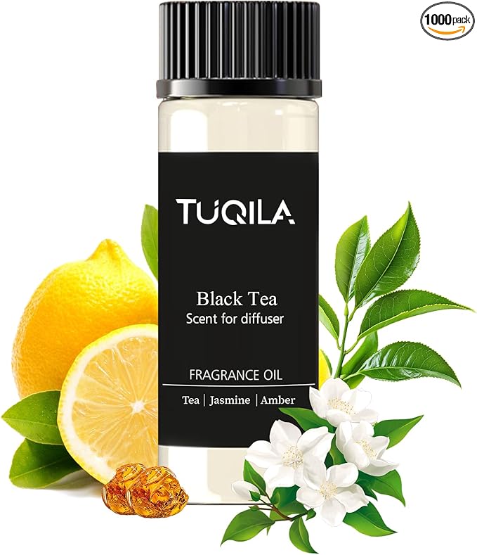Waterless Essential Oil 20ml, Black Tea Scent with Bergamot, Jasmine, Lily of The Valley& Oak Moss, Fragrance Oil for Waterless Diffusers, Home Hotel, Office and car Aroma Scent Oil