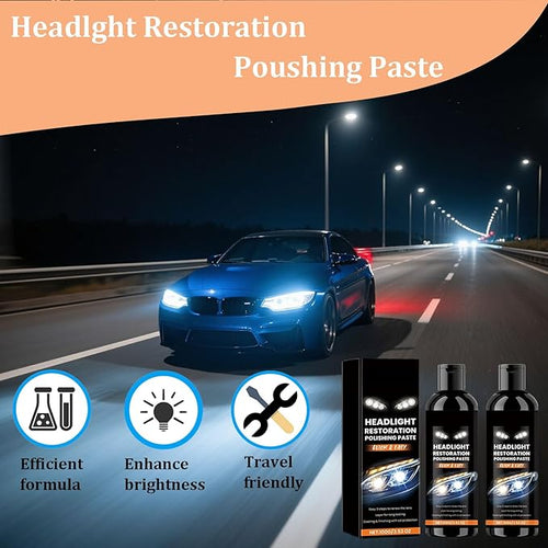 2 Pack Headlight Restoration Kit, High-Performance Polishing to Remove Stains & Oxidation from Car Headlights, Taillights and Fog Lights, Fit for Most Vehicle Lights