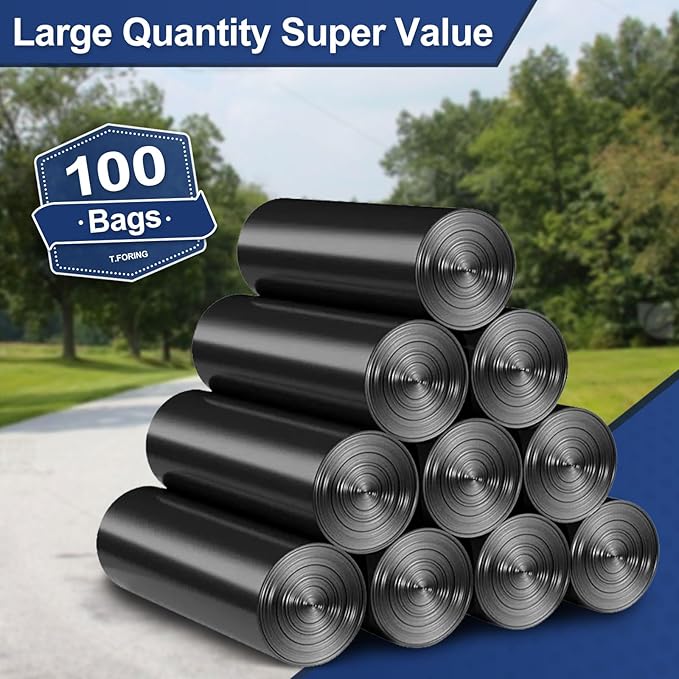 T.FORING 20-30 Gallon Trash Bags Black - 1.28 Mil Thick,30" x 35" Large Garbage Bags 100 Count，20+ Gallon Heavy Duty Trash Can Liners Unscented for Kitchen Home Office Commercial Outdoor