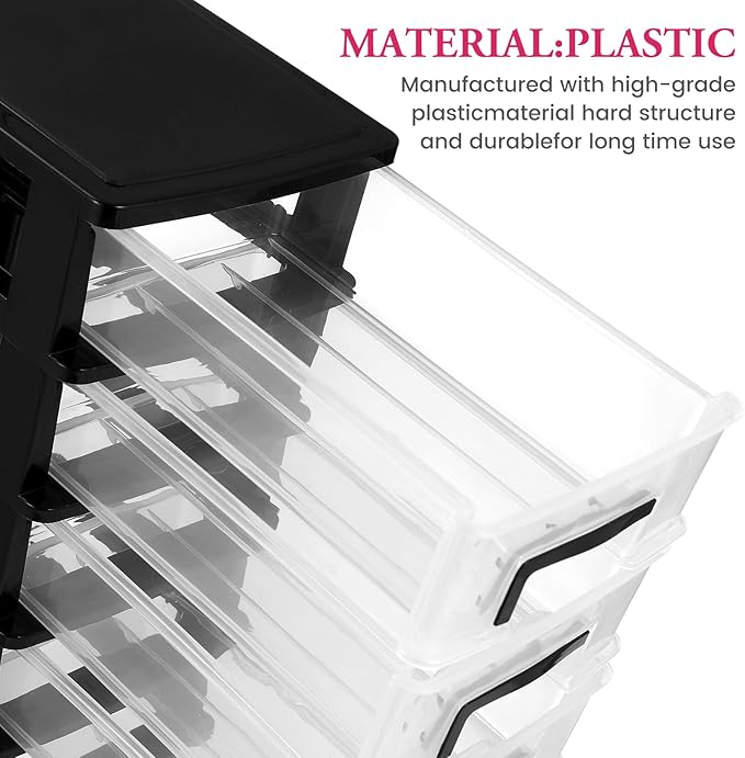 DOITOOL Plastic Storage Drawer Desk Organizer Versatile Drawer Type Storage Box for Sundries Cosmetics Jewelry and Headdress Home Office Desktop Organization