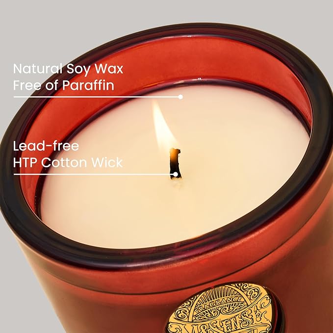 M&SENSE Natural Strong Soy Candle | Red Camellia & Vivid Red | 9.2 oz, 50H Burn Time | Candle Gift for Her | Scented Candle for Valentine’s Day