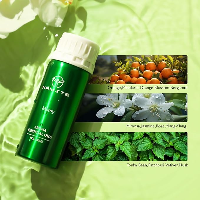 Missy - Essential Oil for Diffuser, Citrus & Floral Diffuser Oil, 3.38 Fl Oz Long Lasting Scent, Vanilla Musk Blended with Jasmine and Tonka Bean for Soap & Candle Making