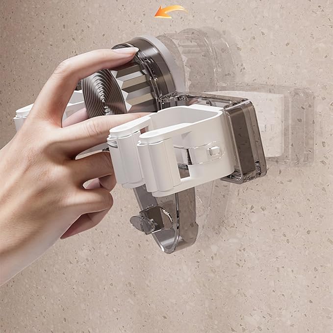 Adjustable Suction Cup Broom Holder & Mop Hanger No Drill Wall Mount Rack for Bathroom, Kitchen, Garage Storage Space-Saving Removable Organizer for Tools & Household Accessories