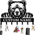 Personalized Custom Name Bear Key Wall Hooks,Metal Bear Keys Clothes Hooks,Metal Bear Wall Home Storage Decorative,For Front Door, Hallway, Kitchen, Bedroom,Keys,Hats (Style B)