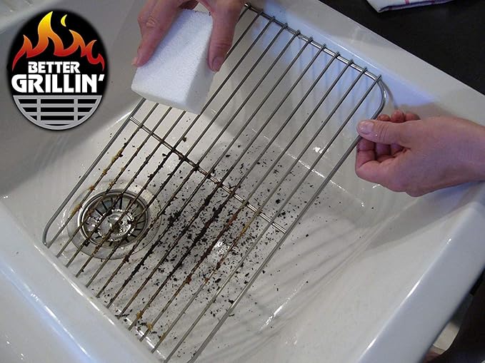 Better Grillin Scrubbin Stone Grill Cleaner Handle-Protect Hands & Nails When Scouring Grill/Griddle with Scrubbin Stone