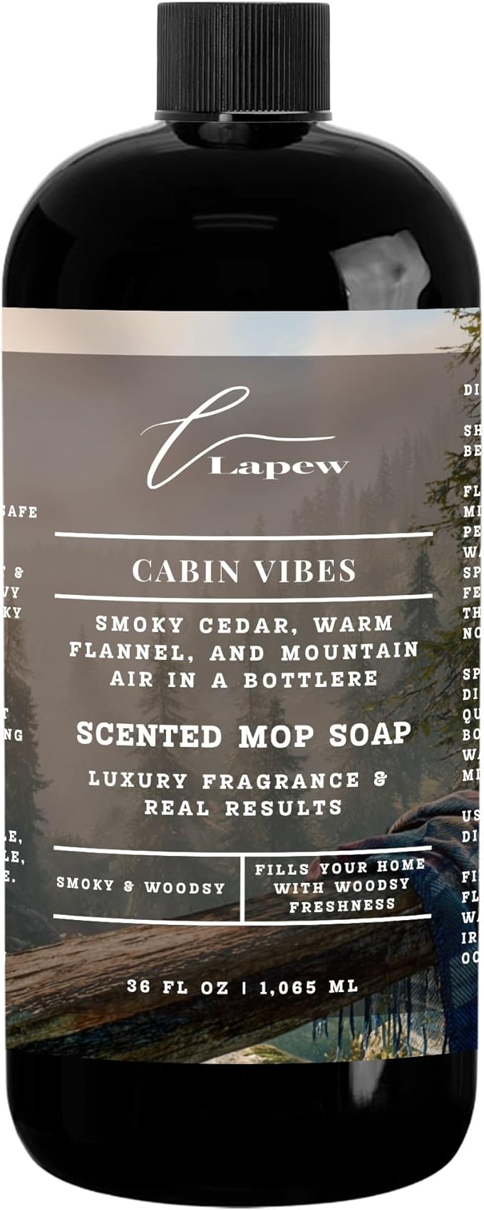 Lapew Cabin Vibes Scented Mop Soap Concentrate 36 oz | Premium Fragranced Floor Cleaner | Streak-Free | Hard Floor Cleaning Solution | Eco Friendly | Made in USA (Autumn Woods)