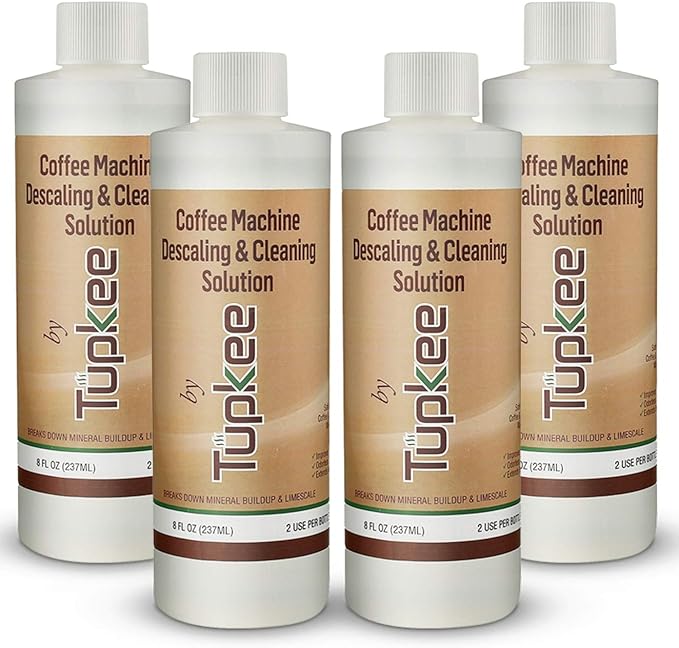 Coffee Machine Descaler Descaling Solution - Made in the USA - 2 Uses Per Bottle – Universal Cleaning Descaler for Keurig, Nespresso, Breville, Delonghi Coffee Makers & Espresso Machines – Pack of 4