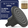 Gillian™ by HammerHead High Pressure Shower Head with Filter – Genuine KDF-55 Metal Hard Water Filtering Shower Head, Healthier Skin & Hair – 6-Inch Rainfall Shower Head with Filters, Matte Black
