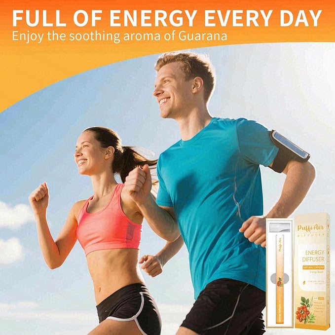 PUFFIAIR Energy to Ease Duo Herbal Diffuser Pen Set | Caffeine and Melatonin Inspired Blends | Blue Orange | 2 Count