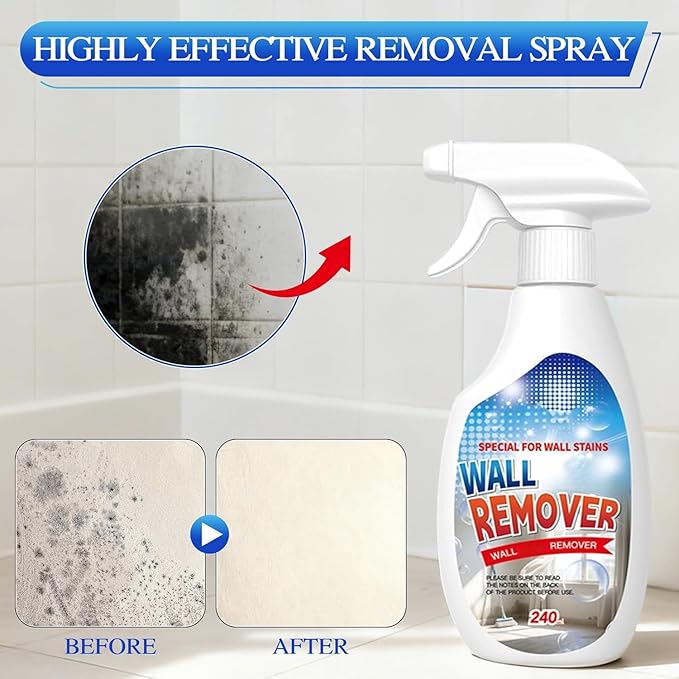 aeaarvged Highly Effective Removal Spray, Wall Cleaner Spray, Dust and Dirt Removal, 8.12 Fl oz, for Wood, Tile, Fabric, Bathrooms, Kitchens