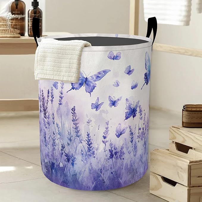 Groovy Starry Sky Sunflower Laundry Basket-Large Foldable Hamper Holder Portable Tall Collapsible Laundry Hamper Storage Basket Bin with Handles, Canvas & Waterproof lining for Household Items