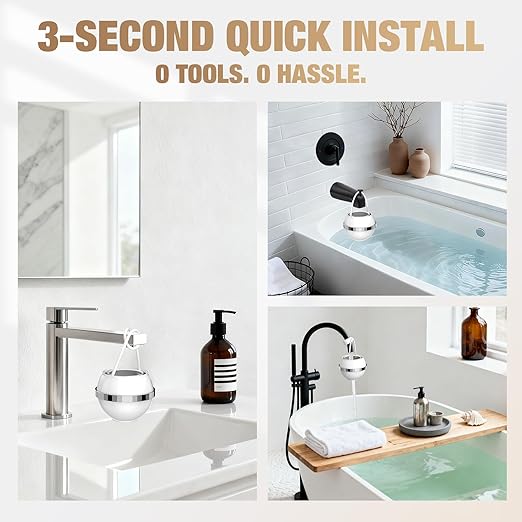 Luxury Version Bath Water Filter for Tub Faucet with Overflow,3,000 Gallons Filtration,Remove Contaminants,Chlorine,Fluoride,Hard Water Softener,Enhances Health of Skin,Hair,Nails,Relieve Eczema,White