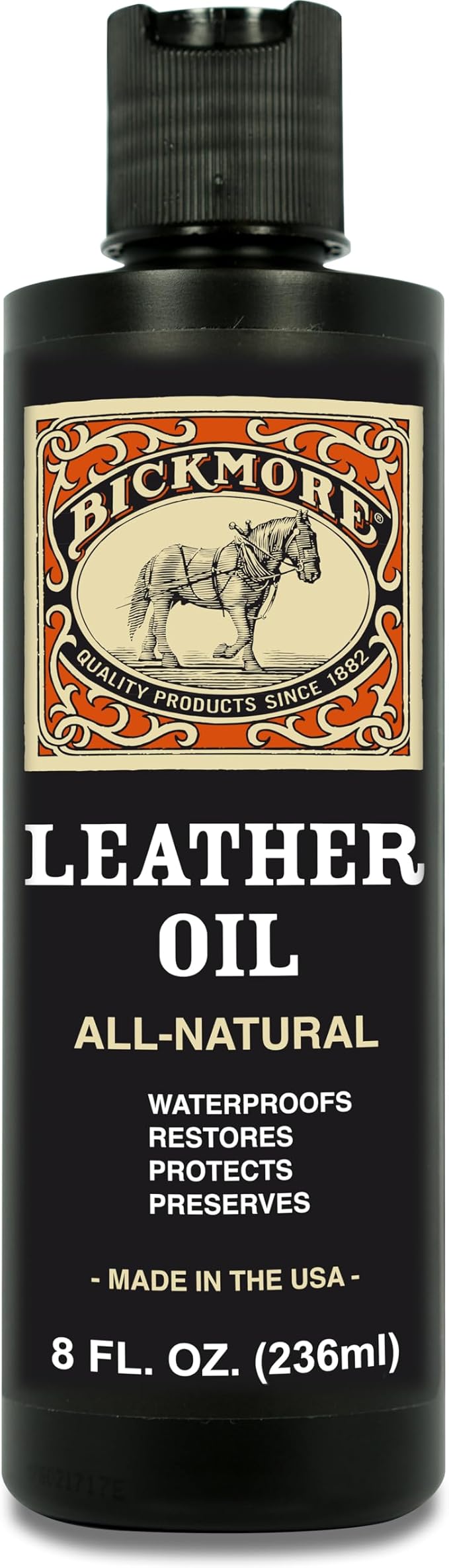 Bickmore Leather Oil Leather Conditioner 8oz | Waterproofs, Protects, and Restores Boots, Jackets, Auto, Furniture, and All Leather Goods | Made in The USA
