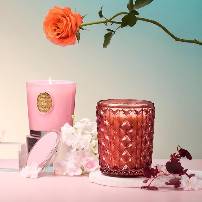 M&SENSE Natural Soy Candle | Peony Blush&Pink | 9.2 oz, 50H Burn Time | Luxury Scented Candle for Relaxation, Gifting, Home Décor | Ideal for Bedroom, Office, Party Ambiance
