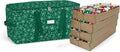 Covermates Keepsakes Adjustable Ornament Storage Bag – Heavy-Duty Polyester, Padded Dividers & FlexGrid Trays – Protective Holiday Ornament Organizer with Handles & Label Window, Green Snowflake