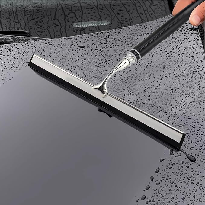 17.3″-60″ Squeegee for Shower Glass - Metal Squeegee with Extension Pole,Window Squeegee for Home, Shower Glass, Car Windshield, High Window, Floors