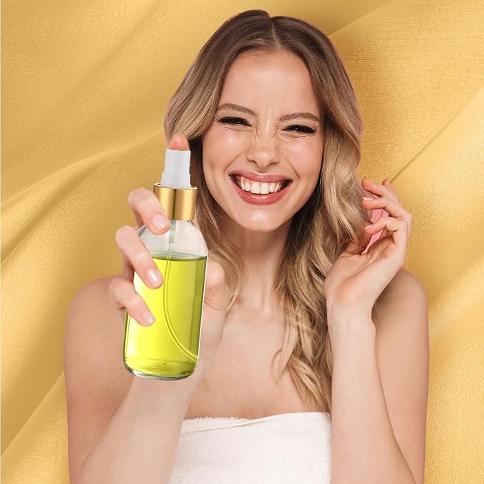 Fumete 36 Pcs Glass Spray Bottles 4oz Fine Mist Glass Spray Bottle Refillable Liquid Containers with 6 Labels 6 Funnel for Hair Travel Plants Cleaning Solutions Skin Care(Clear,Simple)