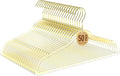 Jiang&Rong Premium Clear Acrylic Hangers with Gold Glitter – 50 Pack Crystal Plastic Coat Hangers, Thin Space Saving Hangers for Clothes, Dress, Blouse & Pants