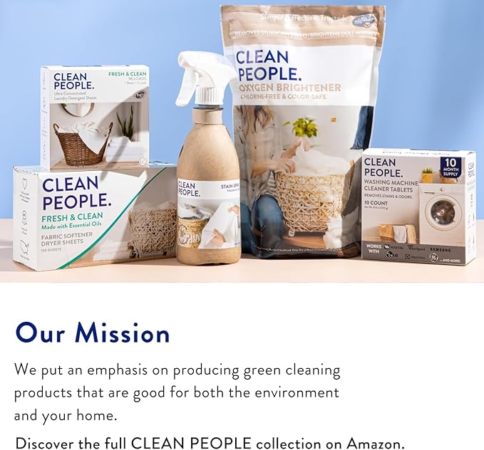 The Clean People Liquid Laundry Detergent - Recyclable Packaging, Stain Fighting - Ultra Concentrated, Laundry Soap - Fresh Scent, 200 Loads