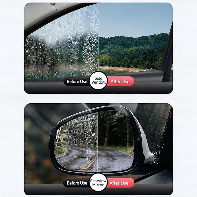 Automotive Oil Film Cleaning Brush, Anti-Fog Clear Vision Glass Cleaner, Car Windshield Cleaner for Water Spots and Grime, Improves Glass Clarity and Visibility(2Pcs)