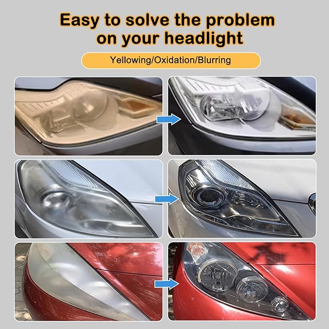 TIEDXIOY Car Headlight Restoration Polishing Kits Headlamp Repair Kits Car Light Polisher Cleaning Kits Ceramic Coating Spray Shiny Stuff Headlight Cleaner-6.3Fl.Oz