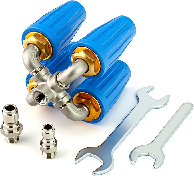 MEANLIN 4-in-1 Turbo Nozzle Pressure Washer Tip, 4000 PSI, 2.0 Orifice, 8-12 GPM, 360° Rotating Turbo Nozzle with 1/4" Quick Connector for Pressure Washer