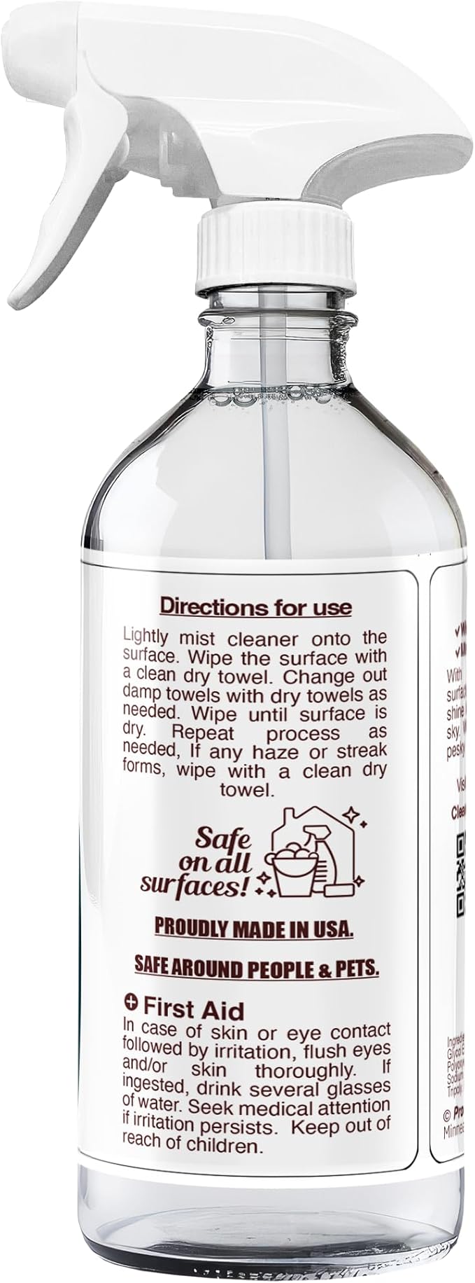 ProSol Works Glass Cleaner 16 oz - All Purpose Cleaning Spray for Glass Doors & Windows, Mirrors & Chrome Surfaces - Glasses Spray Helps Remove Smudges, Fingerprints, Rain Spots & Oil - Glass Cleaners